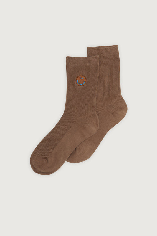 Smiley Socks Brown