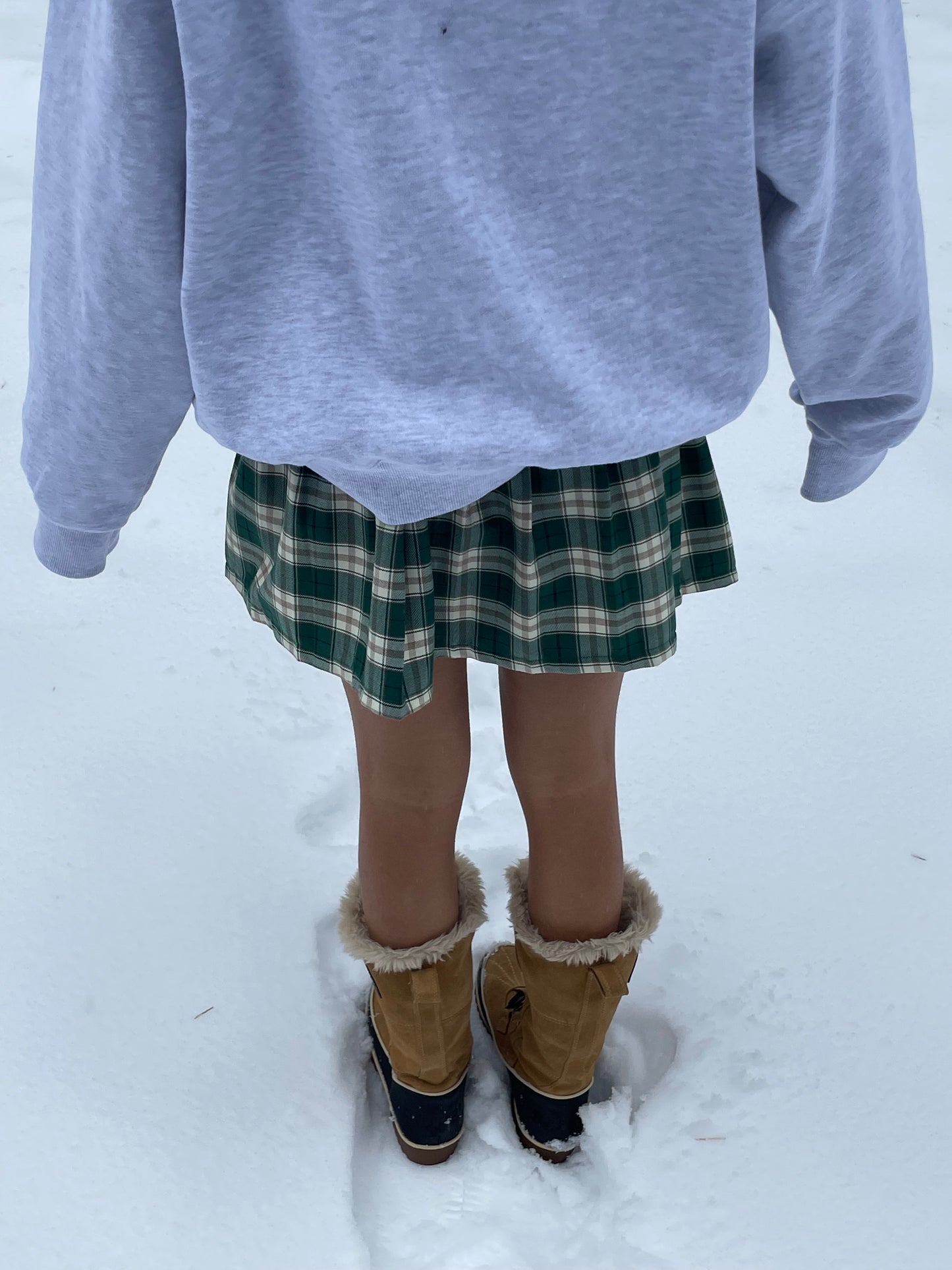 Green Plaid Skirt