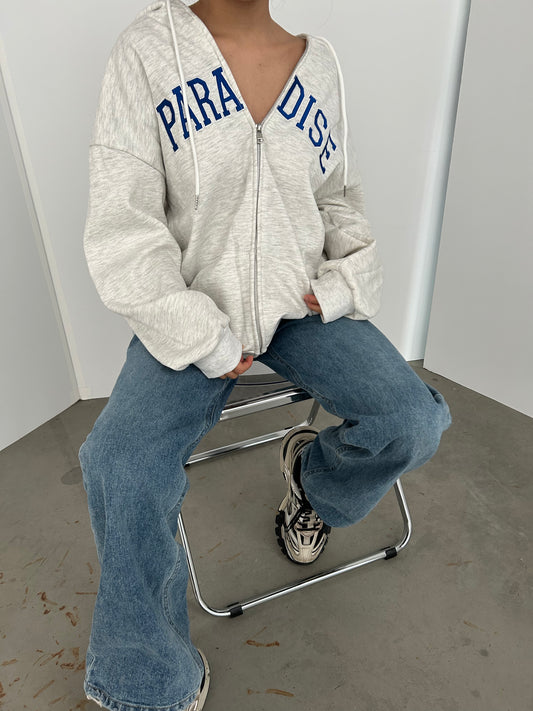 Light Grey Paradise Zip-up Hoodie
