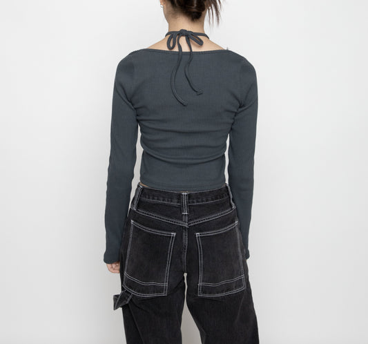 Charcoal Tie Long Sleeve