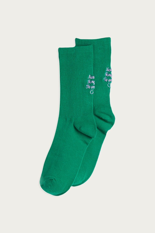 Green Never Forget To Smile Socks
