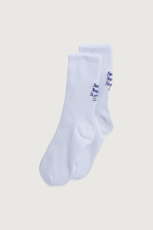 White Never Forget To Smile Socks