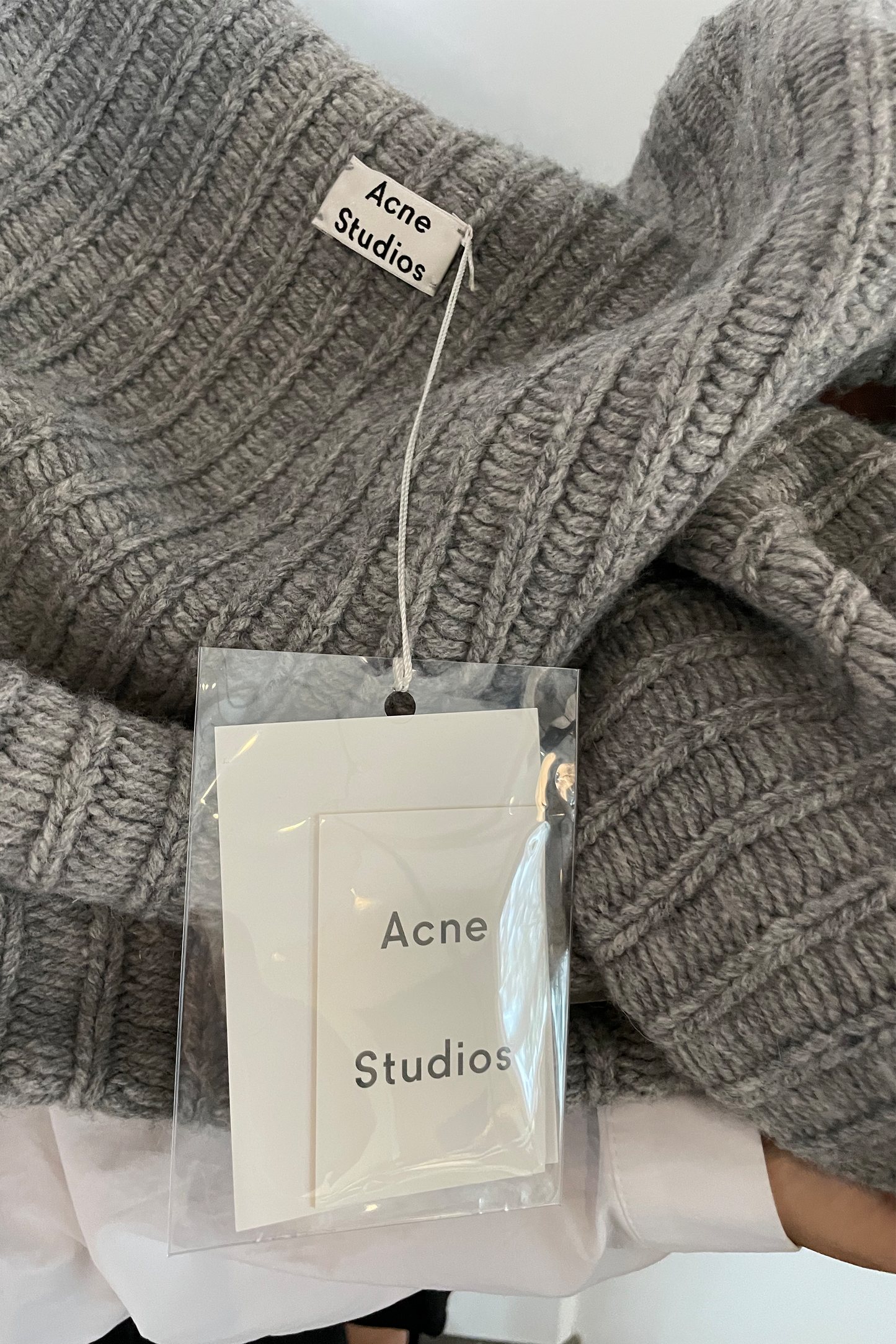 Acne Studio Grey Knit Scarf