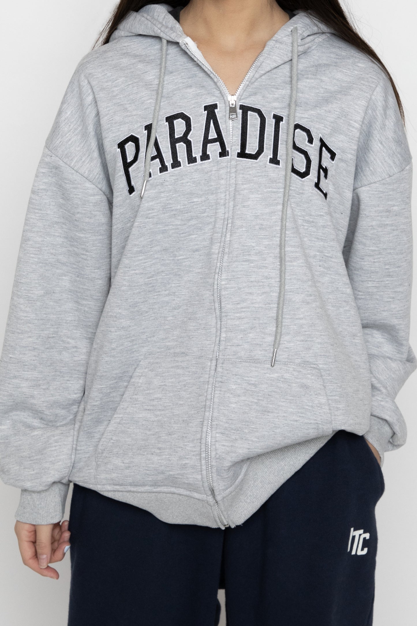 Grey Paradise Zip-up Hoodie